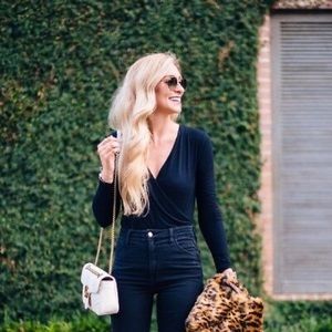 J crew black wrap bodysuit